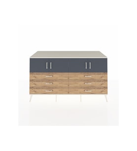Kronos Konsol 2 Raflı 6 Çekmeceli 4 Kapaklı 176x59x99 Aytaşı-Antrasit/Çam
