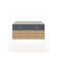 Kronos Konsol 2 Raflı 6 Çekmeceli 4 Kapaklı 176x59x99 Aytaşı-Antrasit/Çam