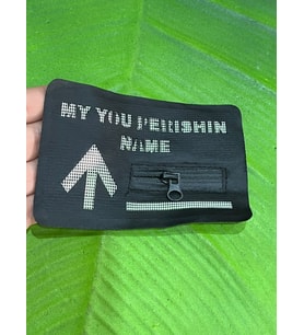 11X7 CM SİYAH DERİ FERMUARLI ARMA DİKİŞ APLİKE