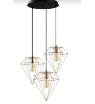 MYLİGHTS RETRO RUSTİK BAKIR METAL SARKIT AVİZE (Siyah)