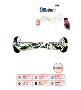 Citymate Hoverboard Elektrikli Kaykay Bluetooth Hoparlörlü 6.5 inch Yeşil Kamuflaj D07