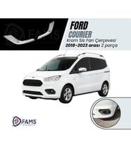 Ford Courier Krom Sis Farı Çerçevesi 2 Parça 2018-2024 Paslanmaz Çelik