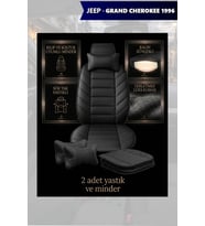 jeep grand cherokee 1996 Koltuk ve Kılıf uyumlu Lüks Siyah Yastık Minder 2 Minder 2 Yastık