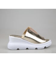 Zeyn 7831 hakiki deri Gold Kadın Terlik