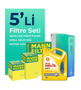 MANN Jeep Grand Cherokee 2.7 Dizel Filtre Bakım Seti Shell Motor Yağlı (1998-2006) 5 Li