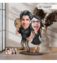 BK Gift Kişiye Özel Sevgililer Karikatürlü Büyük Boy Ahşap Biblo-18 Arkadaşa Hediye , Sevgiliye Hediye, Kişiye Özel Biblolar