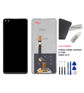 Tkgz - Tecno Camon 16 Premier Uyumlu Lcd Ekran Dokunmatik -A- Kalite + B-7000 + TAMİR SETİ