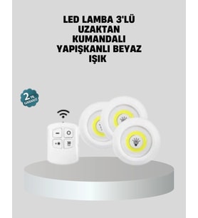 Uzaktan Kumandalı 3’lü Ayarlanabilir Spot Led Işık Seti