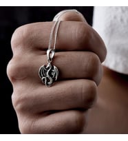 Gümüş Ejderha Kolye Mini 925 Ayar Gümüş Ejderha Figürlü Unisex Kolye Ejder Kolye