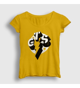 Presmono Kadın Sarı Gts Güreş Wwe Cm Punk T-Shirt 553771tt