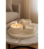 DEKORATİF SET MUM (Beyaz)