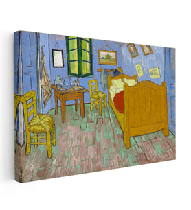 Kanvas Tablo Van Gogh Arles'teki Yatak Odası Sandalye Ressam Tablosu Ev Ofis Duvar Dekoru
