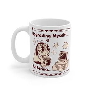 Upgrading Myself Coffee Mug  - Komik Hediye Kupa  Ofis Arkadaşına Harika Hediye