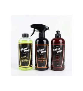 Shine Wax Seramik Şampuan & Seramik Sprey Wax & Lastik Parlatıcı Jel 500 ml 3'lü Set
