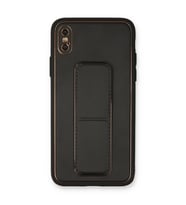 Apple İphone Xs Max Kılıf Coco Deri Standlı Kapak - Siyah