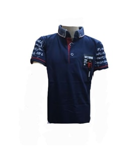 Petitox Çocuk Erkek Polo Yaka Baskılı T-shirt 4023 - Beyaz - 10 YAŞ (Lacivert)