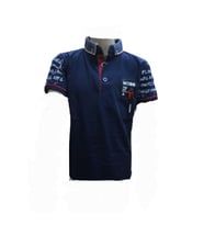 Petitox Çocuk Erkek Polo Yaka Baskılı T-shirt 4023 - Beyaz - 10 YAŞ (Lacivert)