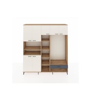Hyperion Dolap 11 Raflı Tek Çekmeceli 7 Kapaklı 220x44x243 Çam-Aytaşı/Antrasit
