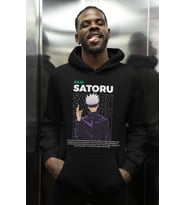 Satoru Gojo Baskılı Unisex Oversize Jujutsu Kaisen Anime Karakter Hoodie