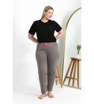 Kadın Pamuklu Büyük Beden Alt Pijama Vizon