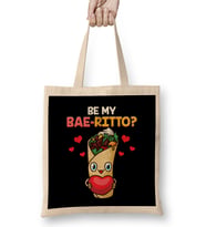 Cute & Funny Be My Bae-rrito Baerrito Burrito Pun Bez Çanta Uzun Saplı