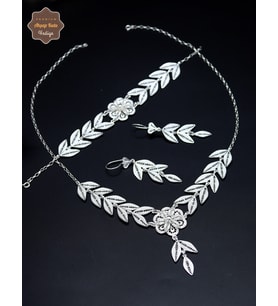 Lale Model 925 Ayar Gümüş Telkari Kadın Üçlü Set 201025197