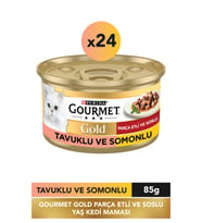 Gold Somon Ve Tavuklu Konserve Yetişkin Kedi Maması 24 X 85 G