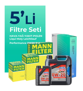 MANN Fiat Egea 1.6 Dizel Filtre Bakım Seti Liqui Moly Motor Yağlı (2015-2023) 5 Li