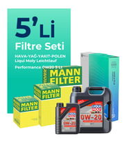 MANN Fiat Egea 1.6 Dizel Filtre Bakım Seti Liqui Moly Motor Yağlı (2015-2023) 5 Li