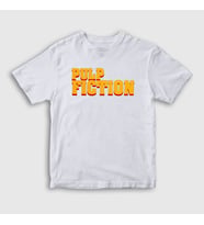 Presmono Unisex Çocuk Beyaz Logo Film Pulp Fiction T-Shirt 248569tt (Beyaz)