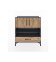 Arges Şifonyer 4 Raflı Tek Çekmeceli 2 Kapaklı 88x30x96 Antrasit-Çam