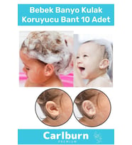 Özel Üretim Güvenli Su Kaçırmaz Yumuşak Bebek Banyo Kulak Koruyucu Şeffaf Bant 10 Adet (Standart)