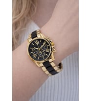 Roma Rakamlı Altın & Siyah Kordon Şık Analog Unisex Analog Şık Zarif Klasik Kol Saati