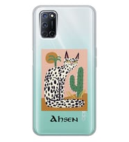 Oppo Mısır Kedisi Tasarımlı Şeffaf Telefon Kılıfı