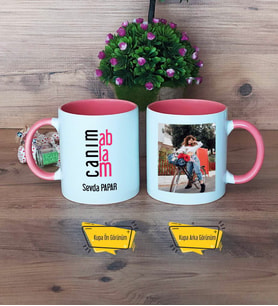 Ablaya Hediye Kupa Bardak Pembe Fotoğraflı Ablaya Doğum Günü Hediyesi
