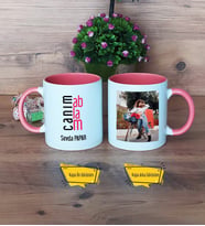 Ablaya Hediye Kupa Bardak Pembe Fotoğraflı Ablaya Doğum Günü Hediyesi