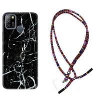 INFINIX Smart 4 5 6 Zero 8 S5 Pro Kılıf Boyun Asklı Rasta Silikon Black Marble 3 1382
