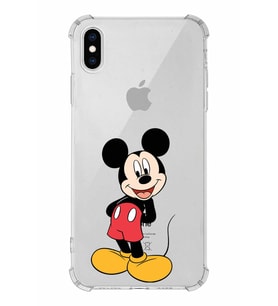 Apple iPhone X Uyumlu Köşe Korumalı Antişok  Kapak Mickey Mouse Tasarımlı Şeffaf  Kılıf