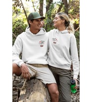  Kocam da Kocam Karım da Karım Sevgili/Çift/Arkadaşlık 2'li Kapşonlu Sweatshirt Seti (Beyaz)