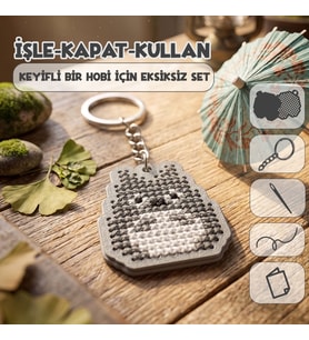 Etamina Anime Hediye Hobi Seti: Totoro Kanaviçe ve Etamin Anahtarlık Kiti