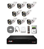 FURY 8 Kameralı 1080P Sesli 6 Warm LED Renkli Gece Görüşlü Güvenlik Kamera Sistemi 1TB 1606