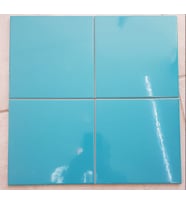 Armada Çini 20x20 Cm Ac 24 Turkuaz Desen Kütahya Çini Seramik Karo