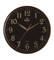 Eastar A3083 3D Kabartma Rakamlı İnce Kasa Sessiz Duvar Saati (33 cm) (Y.Siyah)