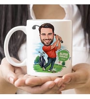 Kişiye Özel Golf Oynayan Erkek Karikatürlü Kupa Bardak