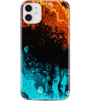 Apple iPhone 11 12 13 Mini Kılıf Desemli Silikon Orange Blue Color 1665