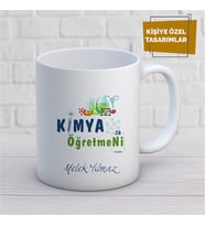 Kişiye Özel İsim Yazılabilir Kimya Öğretmeni Kupa Bardak