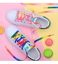 100 Cm Çok Renkli Rengarenk Gökkuşağı Sneaker Spor Ayakkabı Bağcığı İpi Renkli Bağcık 1 Çift