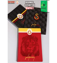 "DEKOMUS CEP DEFTERİ HEDİYELİ" LİSANSLI GALATASARAY "TEKLİ" SPIRALLI ÇİZGİLİ A4 KARTON KAPAK 72 YAPRAK DEFTER