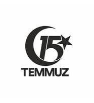 15 Temmuz  Sticker 20x20 cm Siyah (Siyah-Siyah)