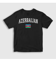 Presmono Unisex Çocuk Beyaz Bayrak Flag V2 Azerbaycan Azerbaijan T-Shirt 536619tt (Siyah)